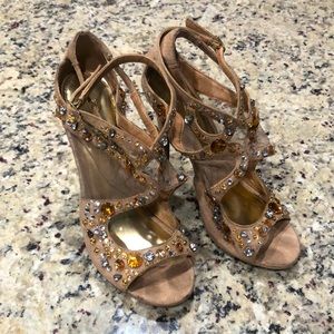 Zigi Soho heels. Size 7. Beige with gems.
